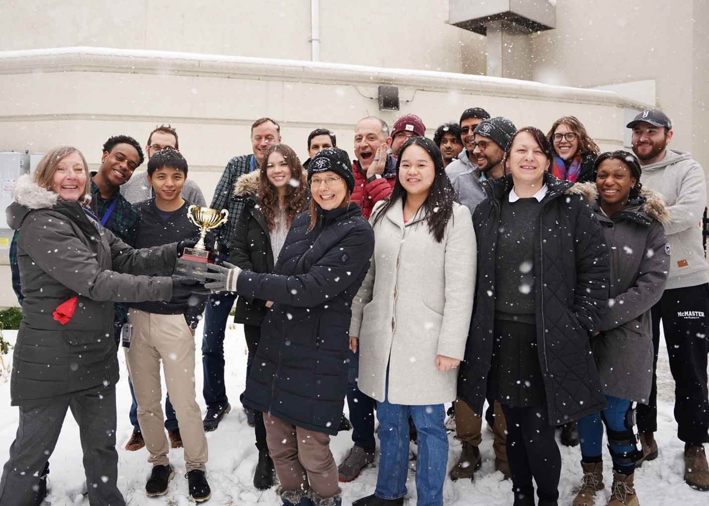 A group shot of the winning team