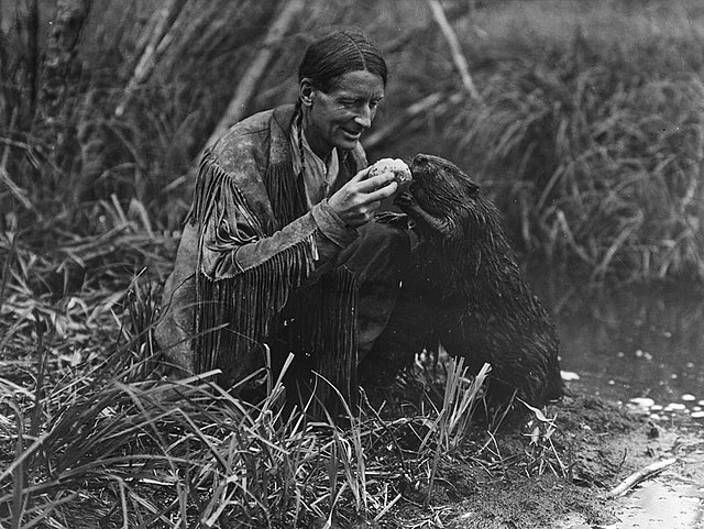 A photo of Grey Owl, considered to be one of the first pretendians